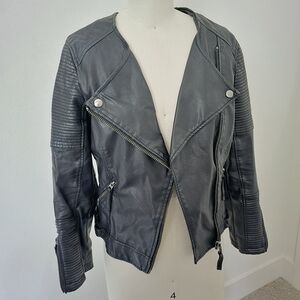 TopShop Petite faux leather jacket in size 2